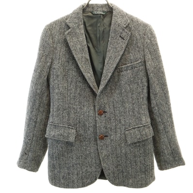 Polo by Ralph Lauren ポロバイラルフローレン 80s ヴィンテージ 緑タグ ヘリンボーン テーラードジャケット 16 ブラック