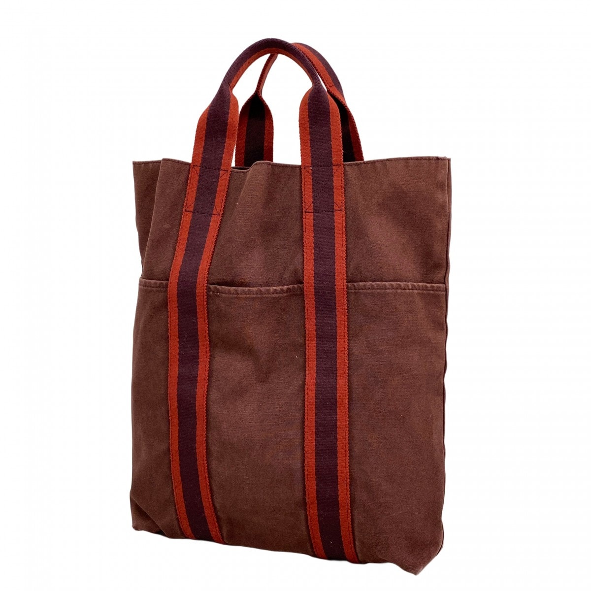 【6dc2918-k】エルメス トートバッグ フールトゥカバス キャンバス レッド ピンクゴールド金具【中古】メンズ レディース ユニセックス