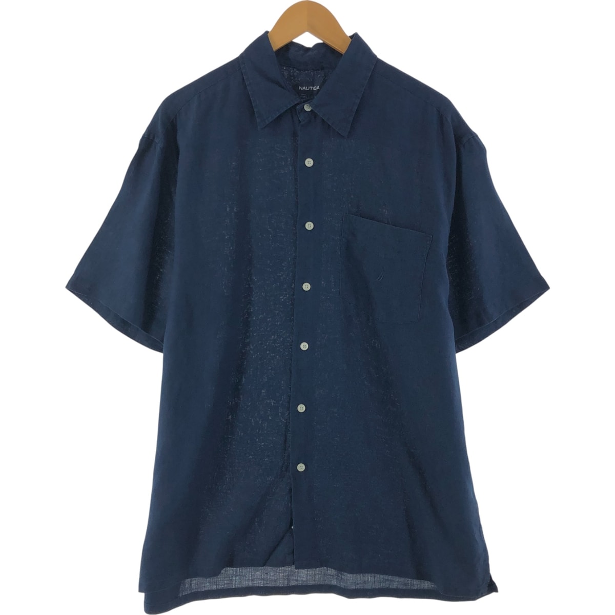 古着 00年代 ノーティカ NAUTICA 半袖 リネンシャツ ボックスシャツ メンズL相当/eaa539163