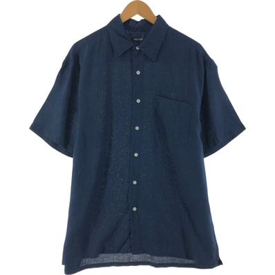古着 00年代 ノーティカ NAUTICA 半袖 リネンシャツ ボックスシャツ メンズL相当/eaa539163