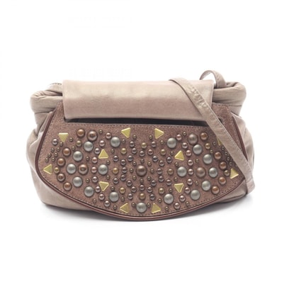 ロエベ LOEWE ビジュー ショルダーバッグ バッグ レザー レディース グレー系 / ブラウン系 【中古】