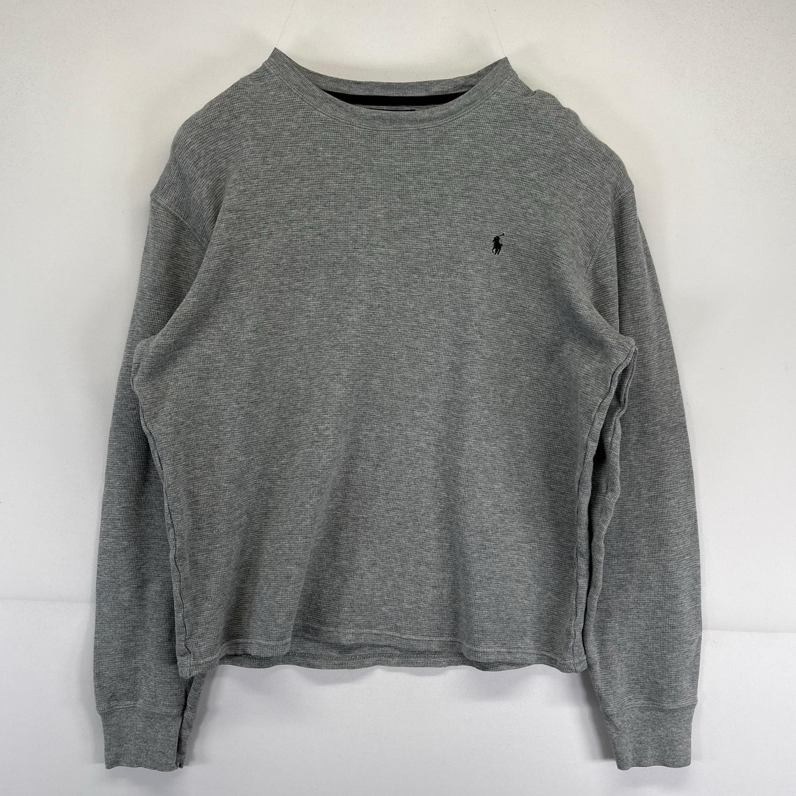 古着 ポロ・ラルフローレン POLO RALPH LAUREN 長袖Tシャツ サマール ワッフル生地 ワンポイントロゴ L  グレー系 レディース