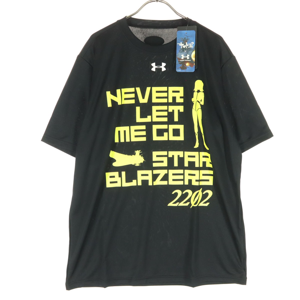 未使用 UNDER ARMOUR アンダーアーマー 宇宙戦艦ヤマト コラボ プリント柄 半袖 Tシャツ XL ブラック 外袋付き