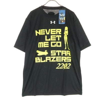 未使用 UNDER ARMOUR アンダーアーマー 宇宙戦艦ヤマト コラボ プリント柄 半袖 Tシャツ XL ブラック 外袋付き