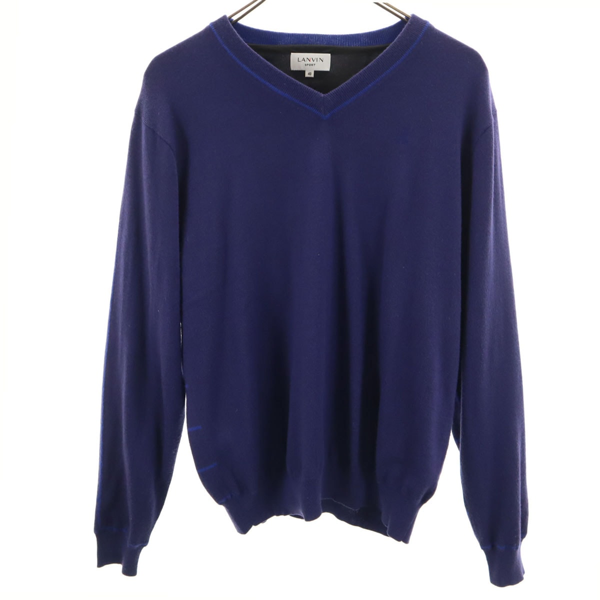 LANVIN SPORT ランバンスポール 長袖 Vネック ニット 40 青紫 セーター
