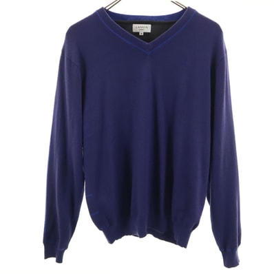 LANVIN SPORT ランバンスポール 長袖 Vネック ニット 40 青紫 セーター