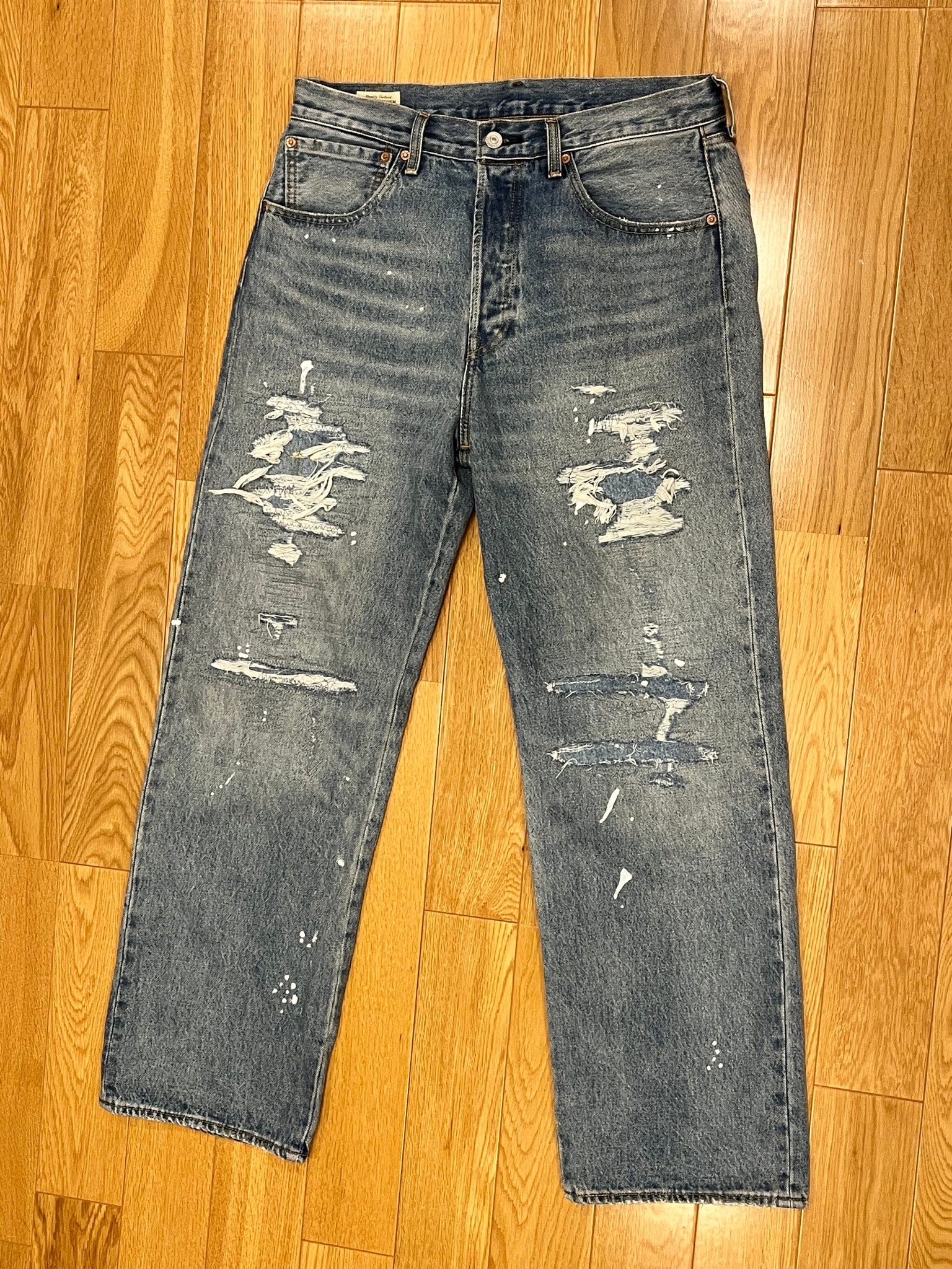 Levi's 501 Loose Crash & Repair Denim "Indigo" (Levi's Official & BEAMS Exclusive)