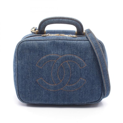 シャネル CHANEL ココマーク バニティ 2WAY ハンドバッグ バッグ デニム レディース ネイビー系 【中古】