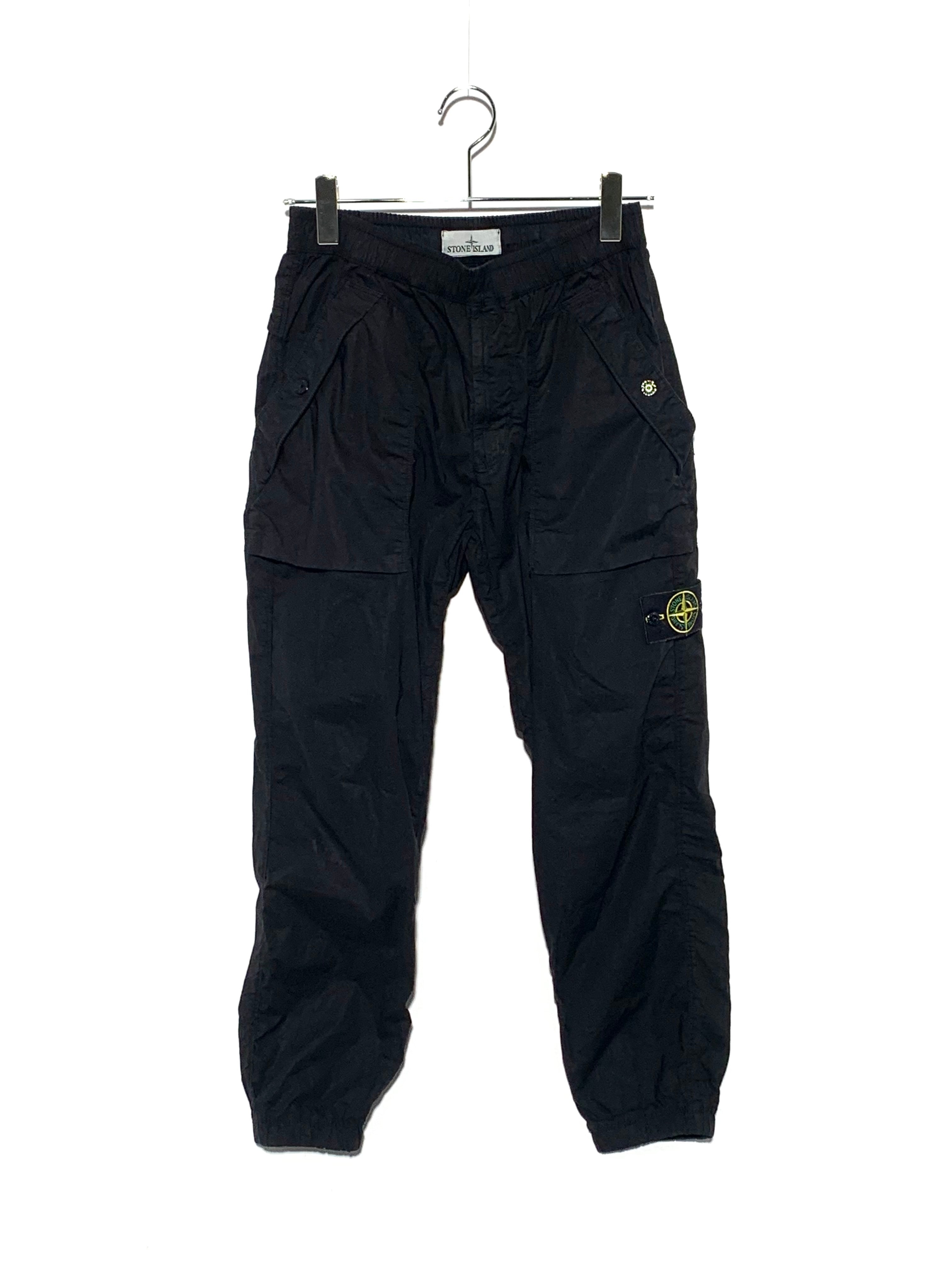 STONE ISLAND STRETCH COTTON TELA PARACADUTE GARMENT DYED Black