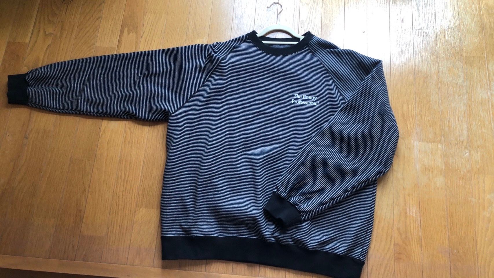 ENNOY Border Crew Neck Sweat "Black×White"