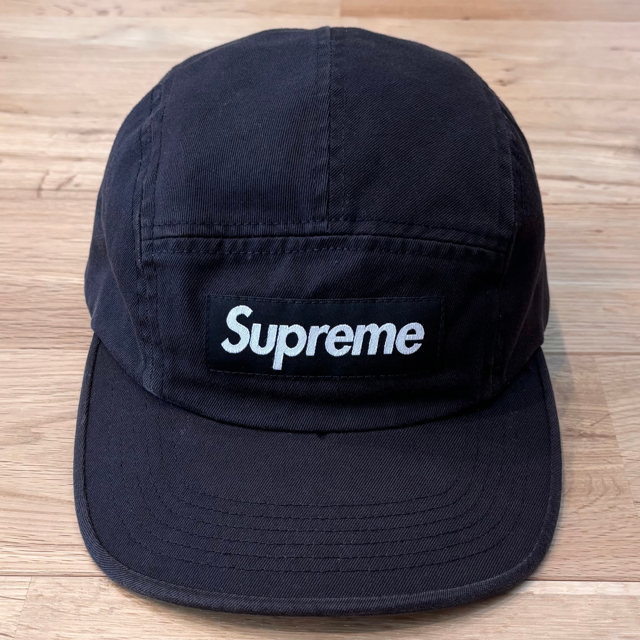 Supreme Washed Chino Twill Camp Cap "Black"(23FW)