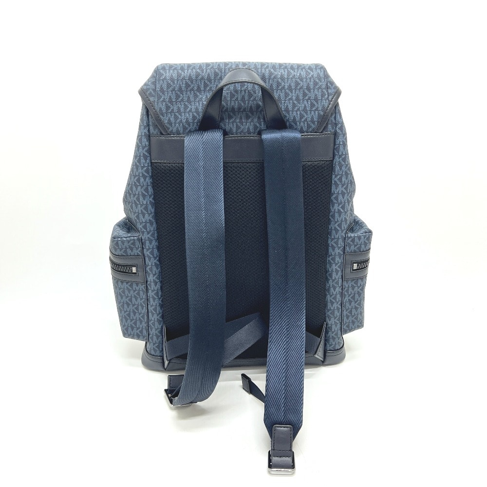 マイケルコース Michael Kors MKロゴ バックパック リュックサック PVC/レザー ネイビー 新品同様