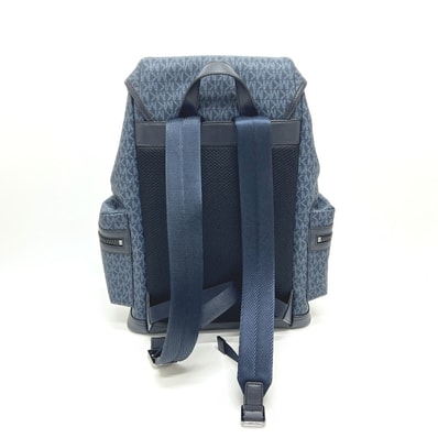 マイケルコース Michael Kors MKロゴ バックパック リュックサック PVC/レザー ネイビー 新品同様