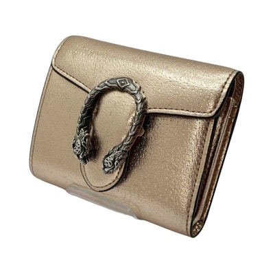 ◆◆GUCCI グッチ 3つ折り財布 ディオニュソス 627073-1TR0R-7759 メタリックブロンズ系