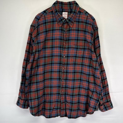 古着 ブルックスブラザーズ Brooks Brothers 長袖シャツ ボタンダウン 346 大きいサイズ ネルシャツ XL オレンジ系 チェック メンズ