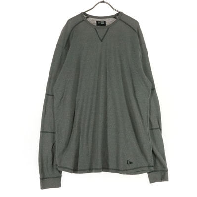 NEW ERA ニューエラ 前V 長袖 Tシャツ XL グレー ロンT