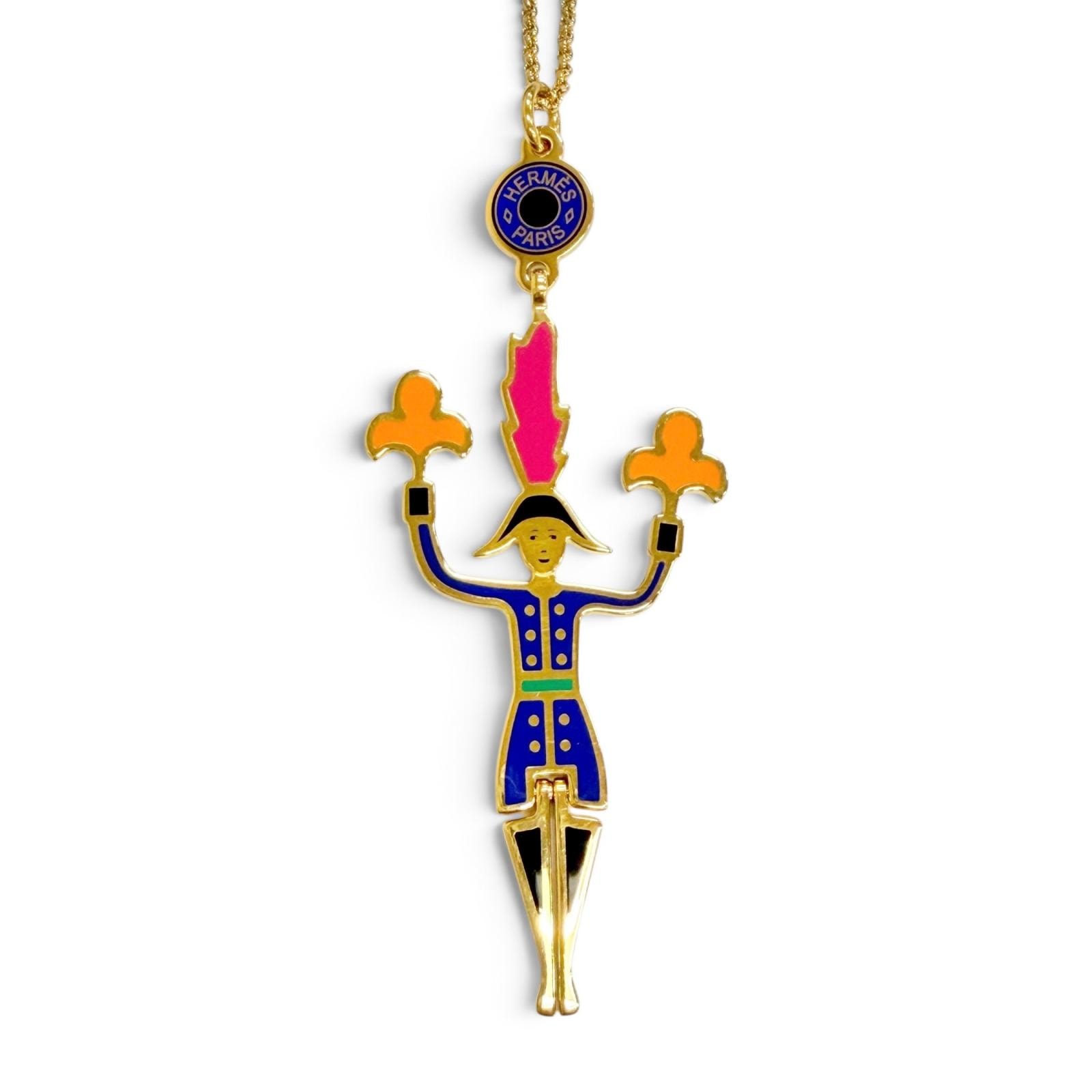 美品 エルメス ネックレス ペンダント 花火師 ゴールド