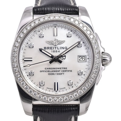 ブライトリング BREITLING A7433053/A780 ギャラクティック36 ダイヤベゼル クォーツ レディース 美品 保証書付き N#145767