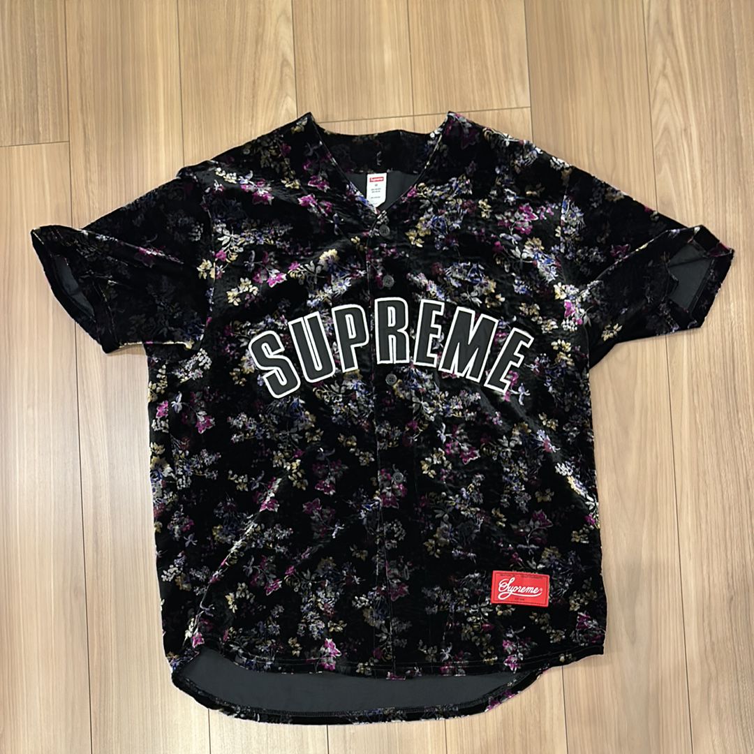 Supreme Floral Velour Baseball Jersey 