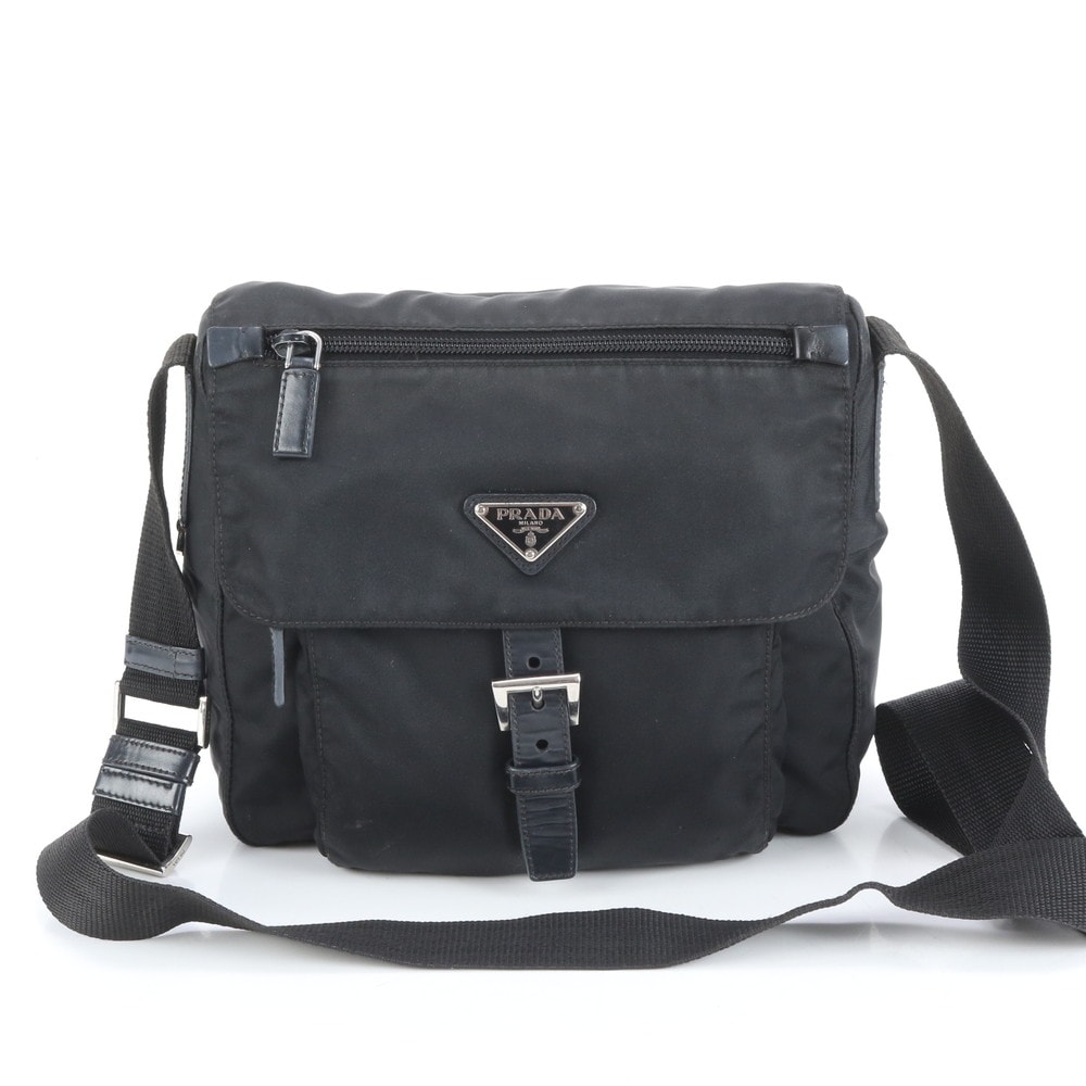 ■極美品 プラダ テスート ナイロントライアングルロゴショルダーバッグ