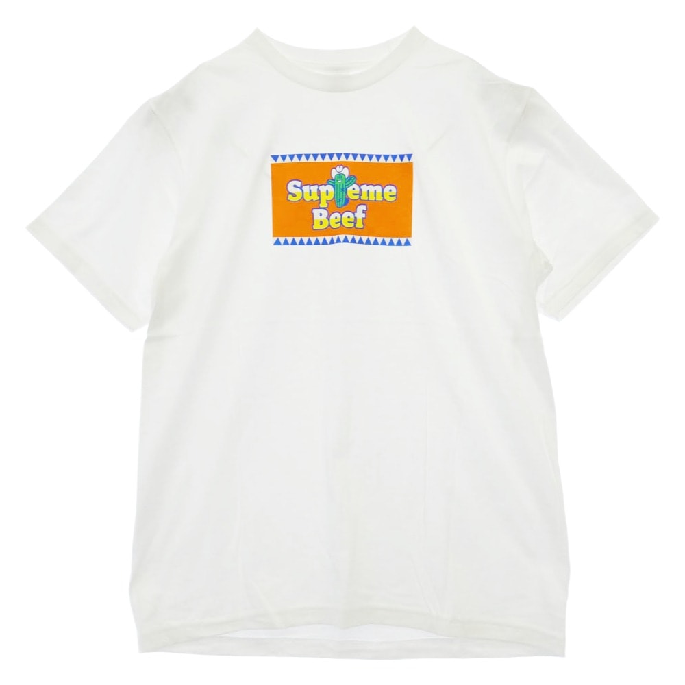 Supreme シュプリーム 25SS Beef Tee ビーフ プリント Tシャツ 半袖カットソー ホワイト ホワイト系 M【極上美品】【中古】