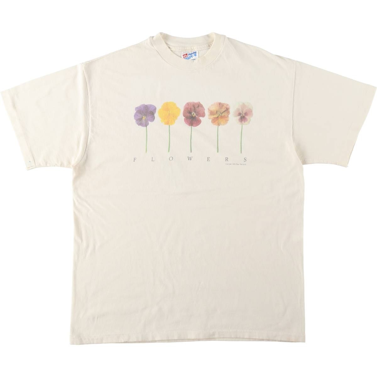 古着 90年代 ヘインズ Hanes BEEFY-T 花柄 アートTシャツ USA製 レディースL相当 ヴィンテージ/eaa659442