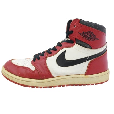NIKE ナイキ スニーカー 【観賞用】85年製 オリジナル AIR JORDAN 1 CHICAGO エアジョーダン1 シカゴ スニーカー ホワイト系 レッド系 ブラック系 US9【中古】