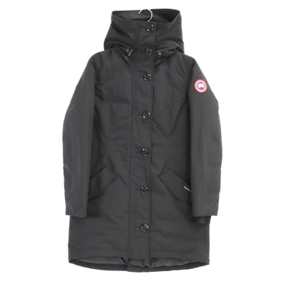 カナダグース 2580LA ROSSCLAIR PARKA/ロスクレアパーカ ブラック コットン混 ドローコード フーデッドダウンコート M
