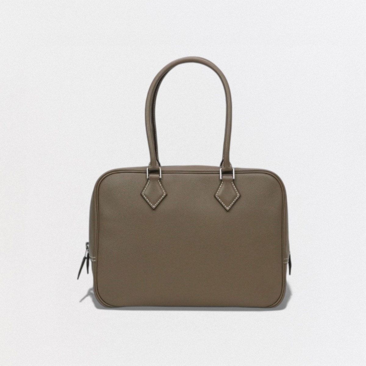 エルメス HERMES プリュム28 プリュム 28 バッグ トートバッグ エプソン エトゥープ Etoupe グレー Gray シルバー金具 ハンドバッグ ビジネスバッグ ヴォーエプソン