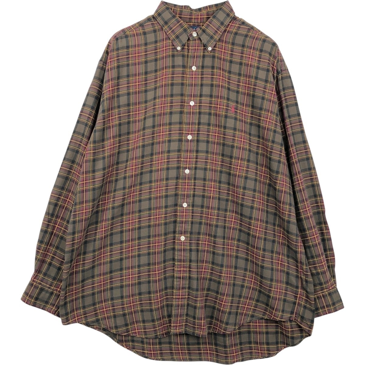 古着 ラルフローレン Ralph Lauren BLAKE 長袖 ボタンダウンチェックシャツ メンズXL相当/eaa659350