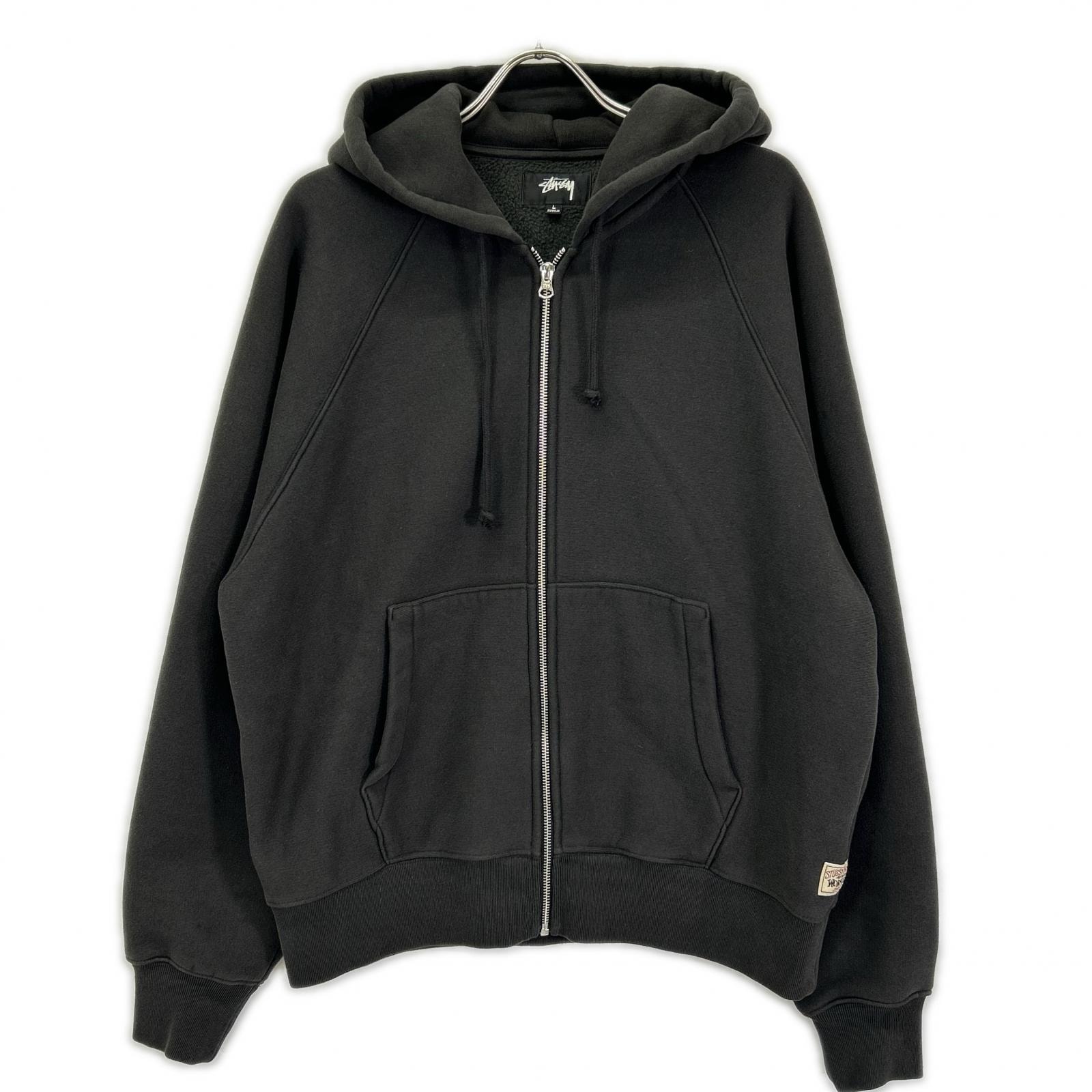 ステューシー 25SS 118571 チャコール Raglan Relaxed Zip Hoodie 裏起毛ジップフーディ L