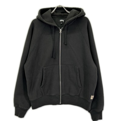 ステューシー 25SS 118571 チャコール Raglan Relaxed Zip Hoodie 裏起毛ジップフーディ L