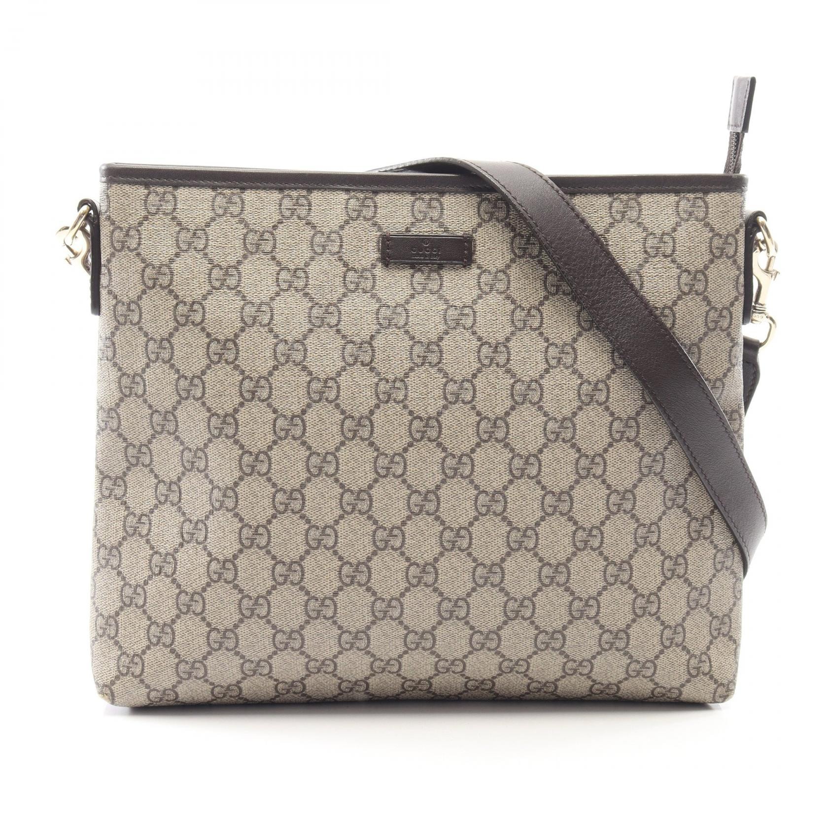 グッチ GUCCI GGスプリーム ショルダーバッグ バッグ PVCコーティングキャンバス レザー レディース ベージュ系 / ブラウン系 388924 【中古】