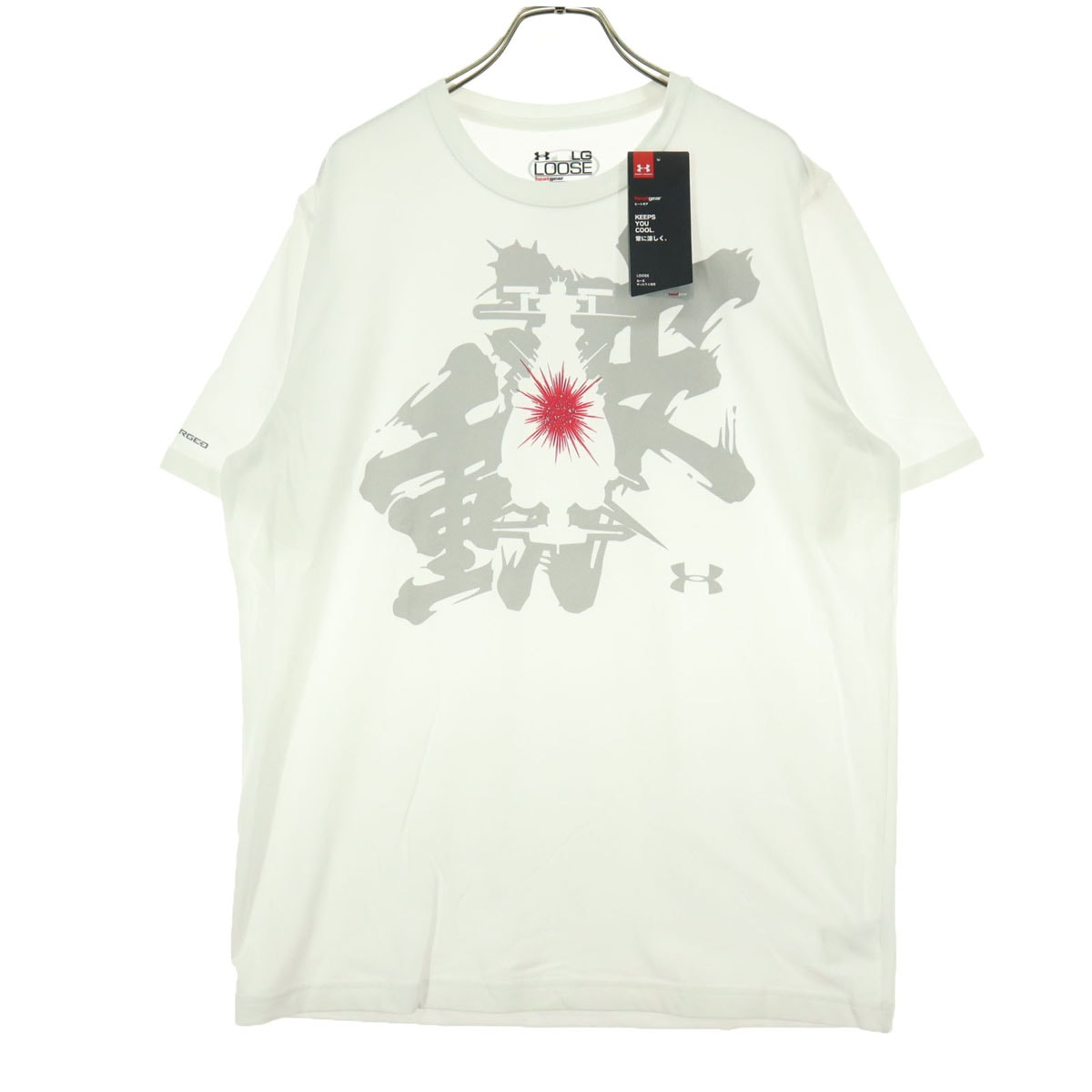 UNDER ARMOUR アンダーアーマー 宇宙戦艦ヤマト2202 愛の戦士たち コラボ フロントプリント 波動 半袖 Tシャツ LG ホワイト