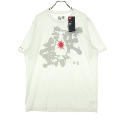 UNDER ARMOUR アンダーアーマー 宇宙戦艦ヤマト2202 愛の戦士たち コラボ フロントプリント 波動 半袖 Tシャツ LG ホワイト