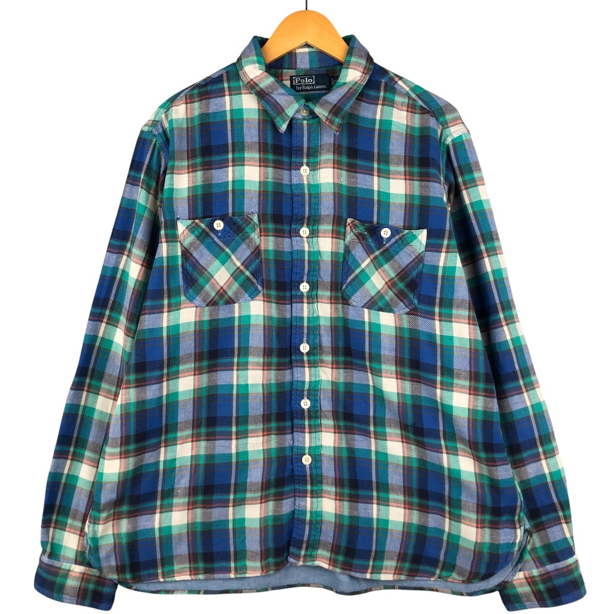 古着 ラルフローレン Ralph Lauren POLO by Ralph Lauren 長袖 ライトネルチェックシャツ メンズXXL相当/eaa590559