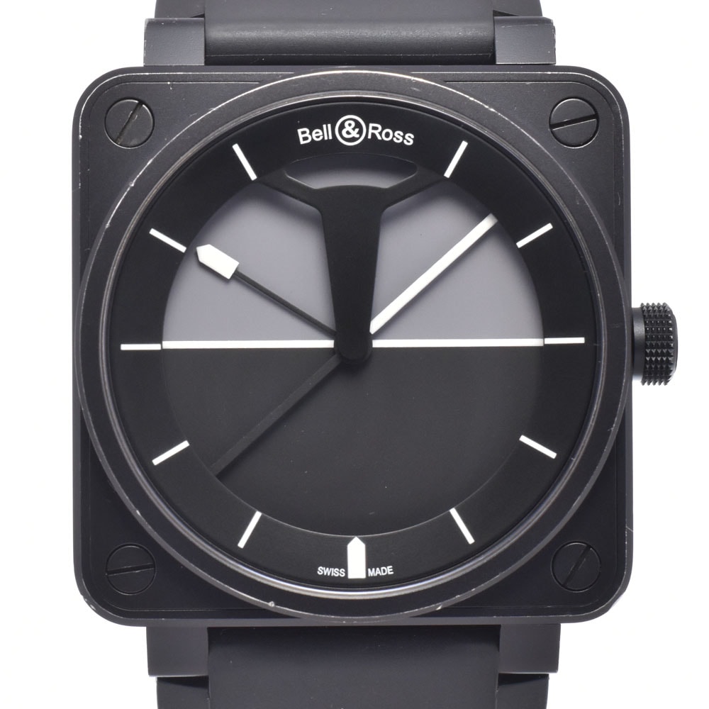 ベル&ロス Bell&Ross BR01-92-SHO ホライゾン ブラック 自動巻き メンズ 良品 箱付き 腕時計 J#150620