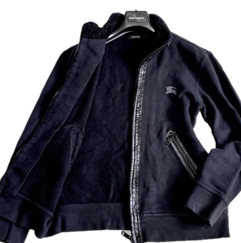 バーバリーブラックレーベル シングル ライダースジャケット ブルゾン 黒