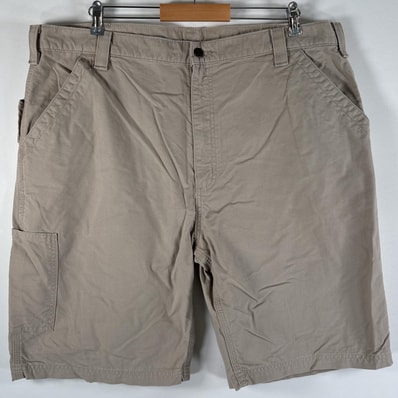古着 カーハート Carhartt ショートパンツ 大きいサイズ ワークショーツ ワンポイント ペインター サイドポケット w42 ベージュ系 メンズ
