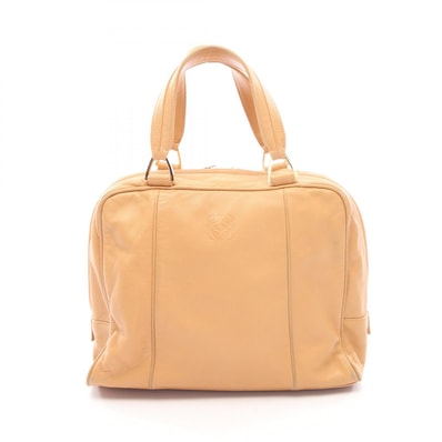 ロエベ LOEWE アナグラム ハンドバッグ ハンドバッグ バッグ レザー レディース ベージュ系 【中古】