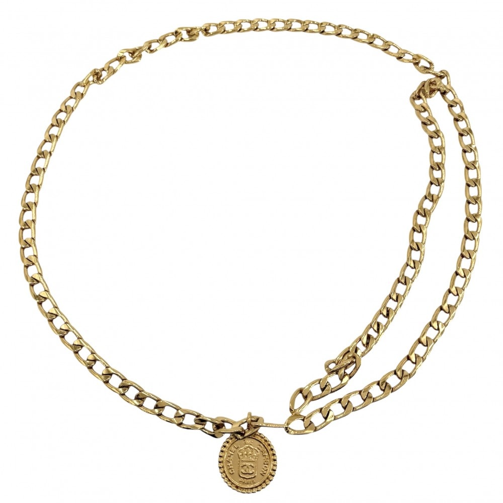 CHANEL シャネル ベルト メダル チェーンベルト ファッションアイテム 小物 カンボン RUE CAMBON ココマーク ヴィンテージ GP ゴールド レディース【中古品】