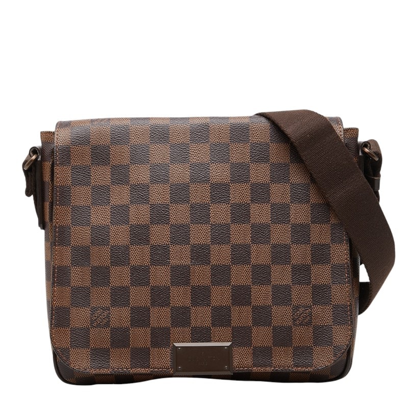 ルイ ヴィトン ダミエ ディストリクトPM 斜め掛け ショルダーバッグ N41213 ブラウン PVC レザー レディース LOUIS VUITTON 【中古】