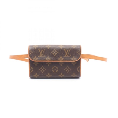 ルイ・ヴィトン LOUIS VUITTON ポシェットフロランティーヌ ウエストバッグ ボディバッグ バッグ PVCコーティングキャンバス レザー モノグラム レディース ブラウン系 M51855 【中古】