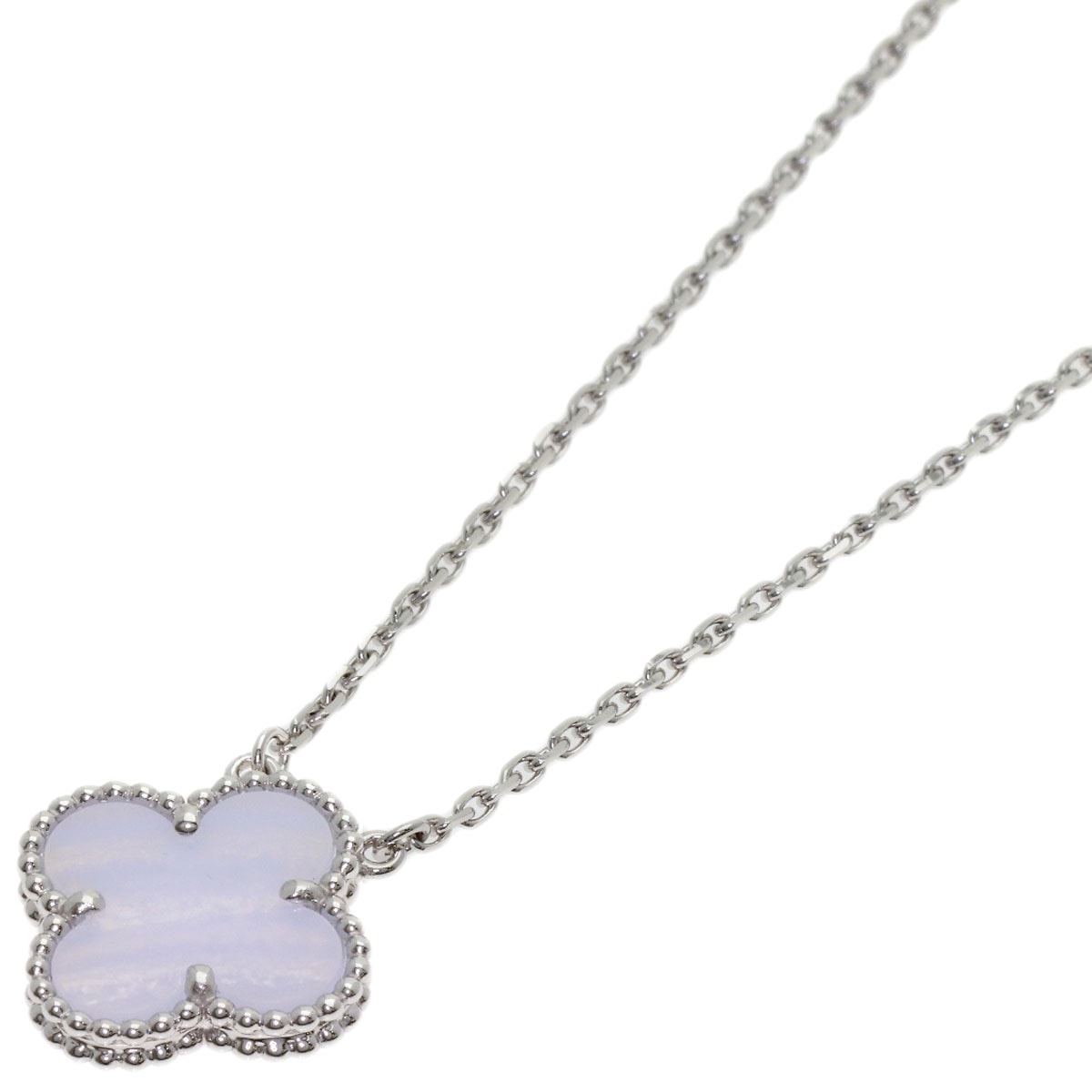 Van Cleef & Arpels ヴァンクリーフ&アーペル ヴィンテージ アルハンブラ カルセドニー ネックレス K18WG レディース [中古]