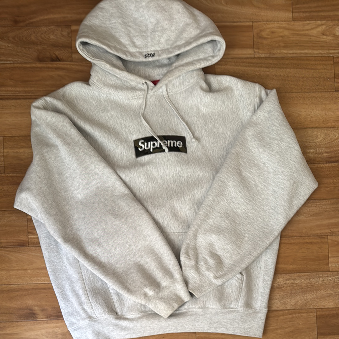 Supreme Box Logo Hooded Sweatshirt "Ash Grey" (23FW)