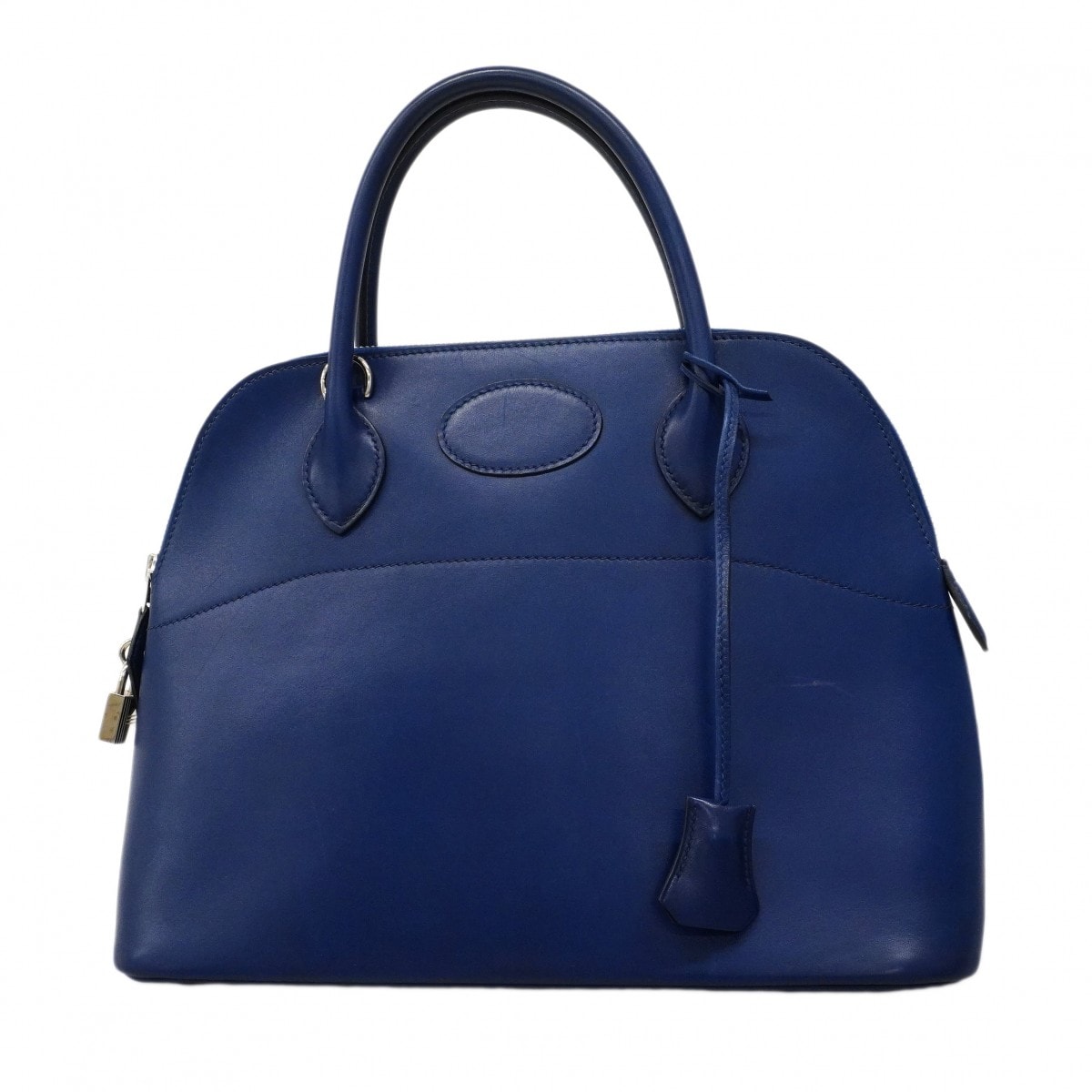 【6eb1112-h】エルメス ハンドバッグ ボリード31 ボックスカーフ ブルードマルト シルバー金具 □J刻印【中古】レディース