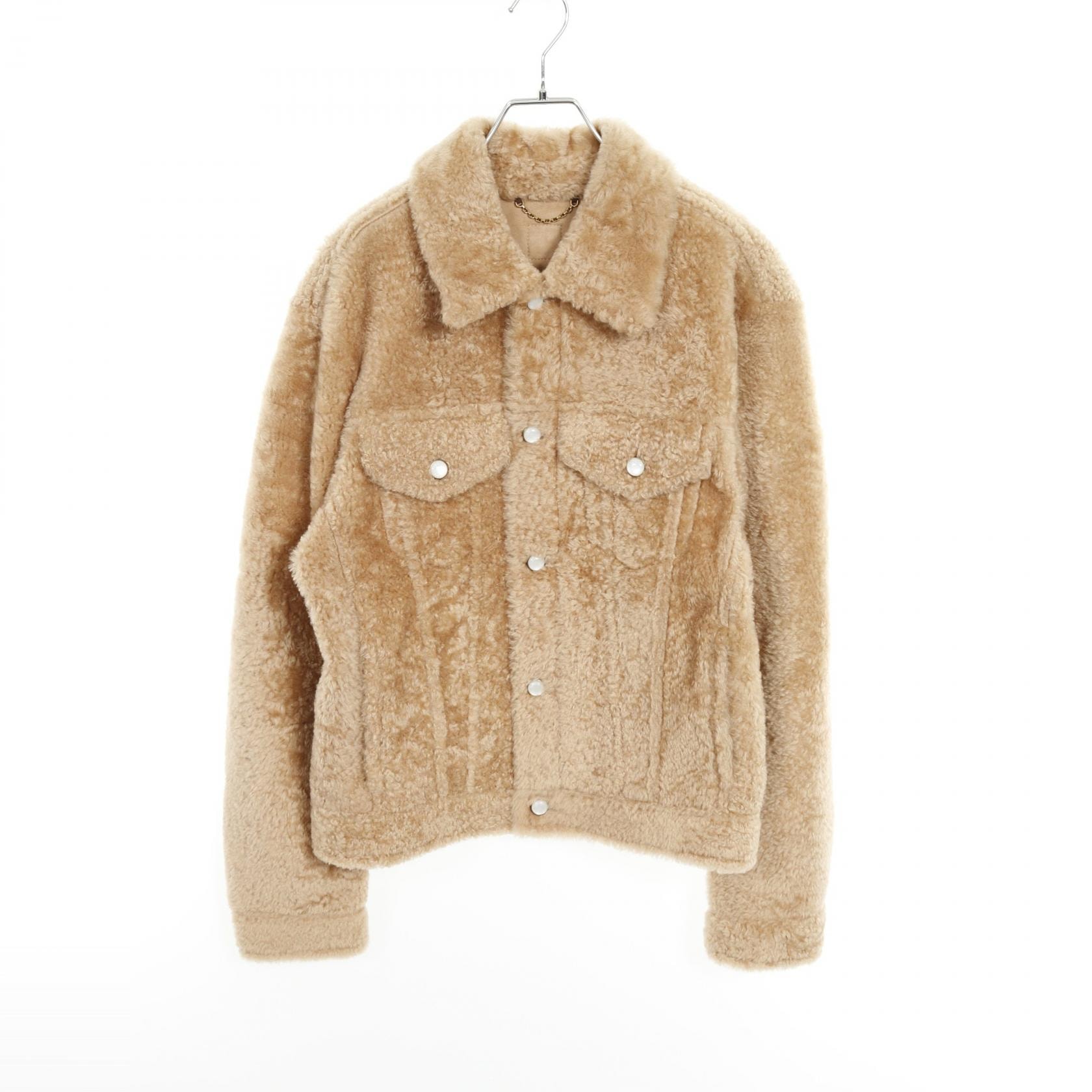 ルイ・ヴィトン LOUIS VUITTON シアリングトラッカージャケット 革ジャン 衣料品 アウター ラムレザー ラムレザー ベージュ メンズ ベージュ系 【中古】