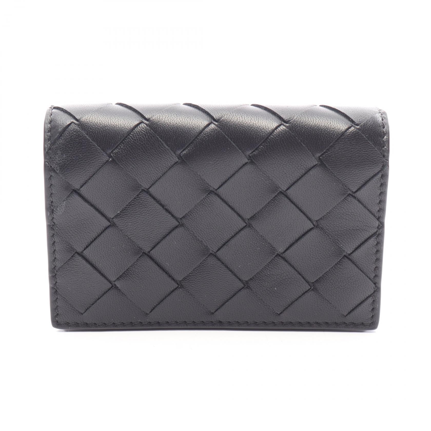 ボッテガヴェネタ BOTTEGA VENETA イントレチャート カードケース アクセサリー レザー レディース ブラック系 814091VCPP38425 【新品】