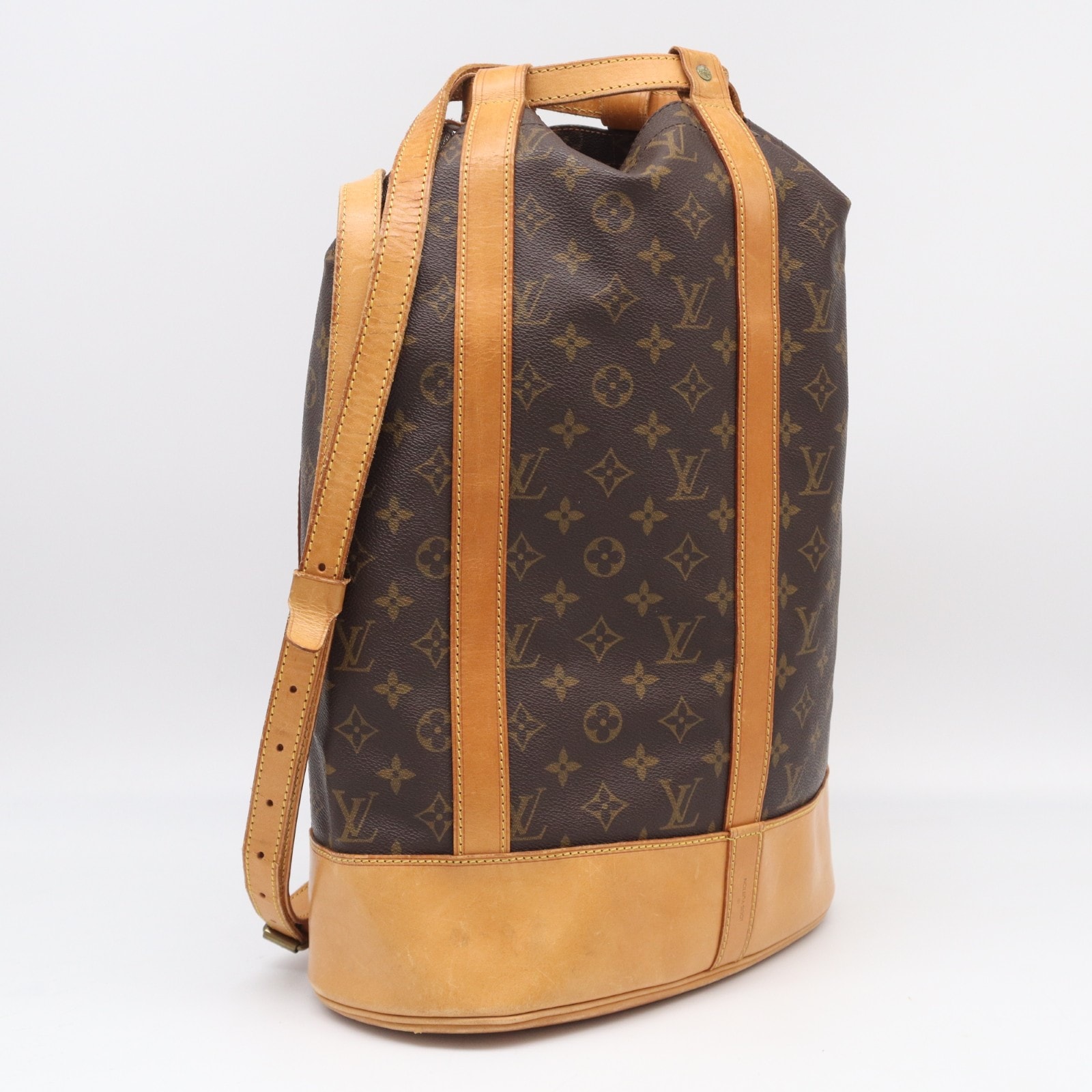 LOUIS VUITTON ルイ・ヴィトン モノグラム ランドネGM M42244 ショルダーバッグ ブラウン ベージュ コーティングキャンバス レザー メンズ