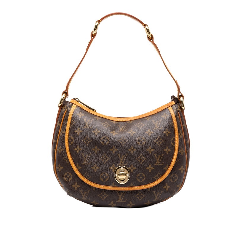 ルイ ヴィトン モノグラム トゥラムPM ワンショルダーバッグ M40076 ブラウン PVC レザー レディース LOUIS VUITTON 中古
